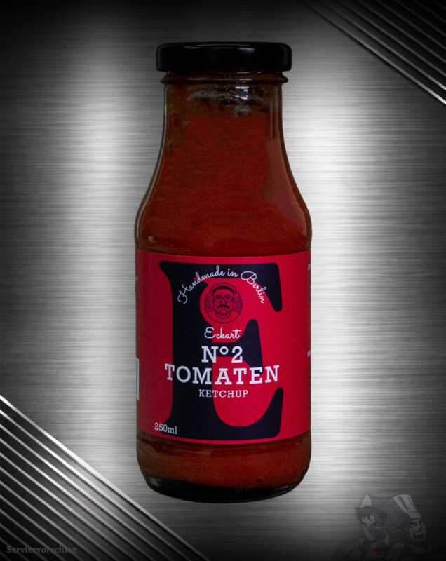 Glasflasche Eckart Ketchup No. 2 mit Bourbon und Ahornsirup – Premium-Tomatenketchup mit edler Note.