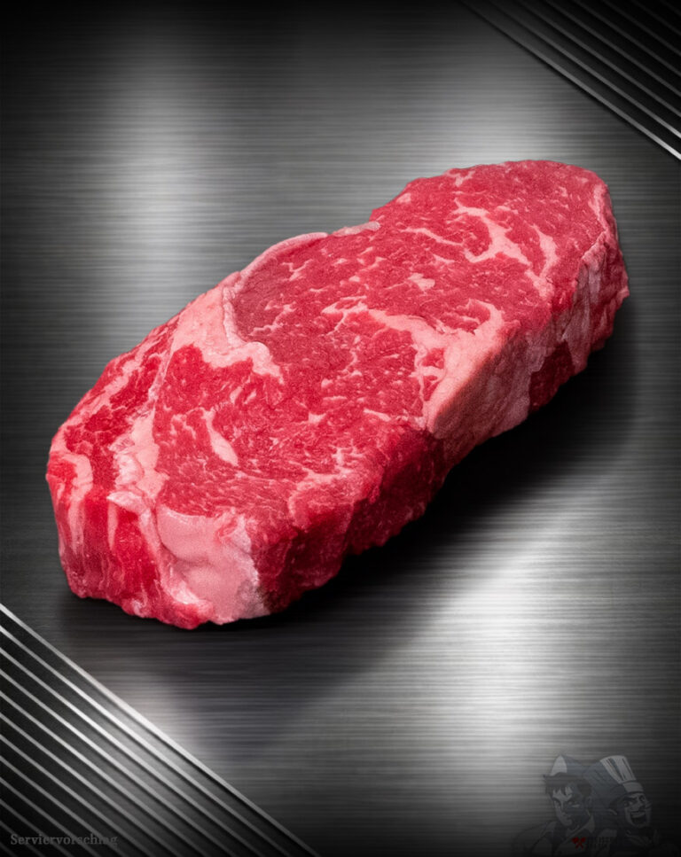 Ribeye Steak Argentinien aus Black Angus Rind im rohen Zuschnitt