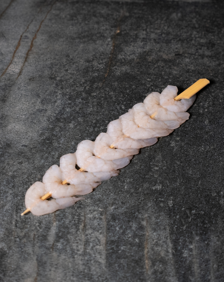 Garnelenspieß Garnelen-Spieß | Garnelenspieß | ohne Darm, roh, geschält | 50g – Bild 1