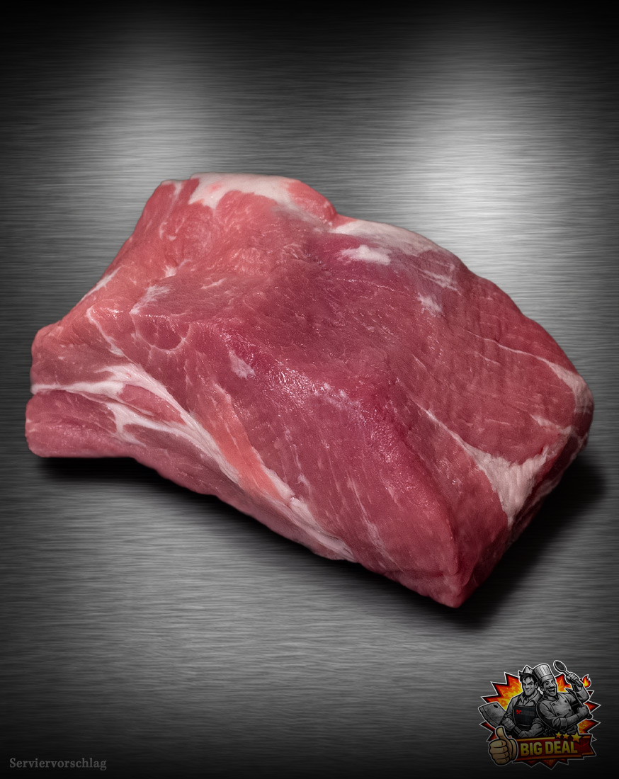 Regionaler Duroc Schweinenacken ohne Knochen – Big-Deal-Pack Regionaler Duroc Schweinenacken ohne Knochen – Big-Deal-Pack saftig marmoriert
