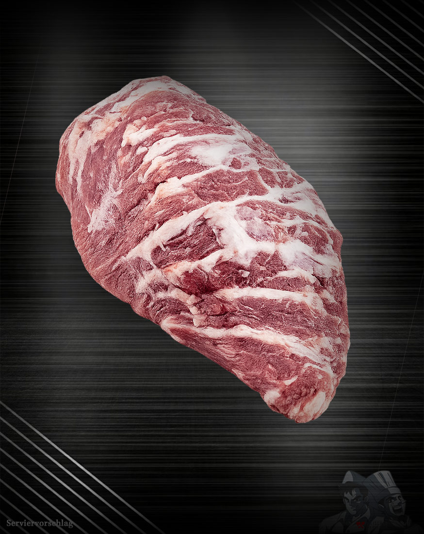 Iberico Presa-Cut Schulterstück Iberico Presa Cut vom spanischen Ibérico-Schwein – Schulterstück, marmoriert und saftig bei Fleischer und der Koch