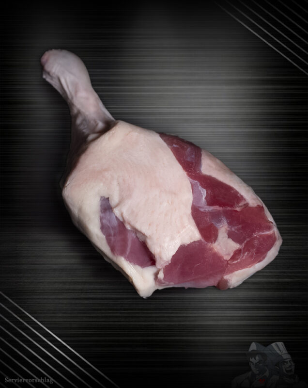 Barbarie Entenkeule (weiblich) roh auf Steinplatte