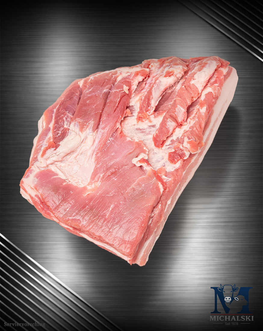 Michalski-Schweinebauch-aus-Deutschland Michalski Schweinebauch am Stück aus Deutschland, roh, fettdurchwachsen
