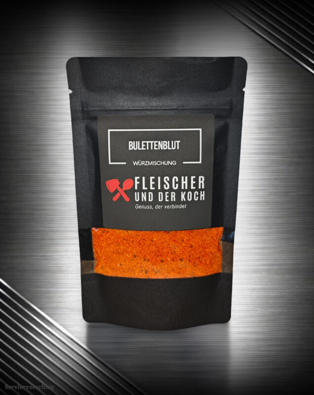 Buletten Gewürzmischung Bulettenblut von Fleischer und der Koch im schwarzen Standbeutel