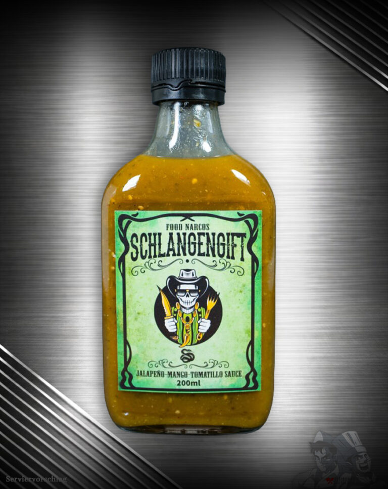 Food Narco Grüne Chili Sauce Schlangengift mit Jalapeños und Tomatillos